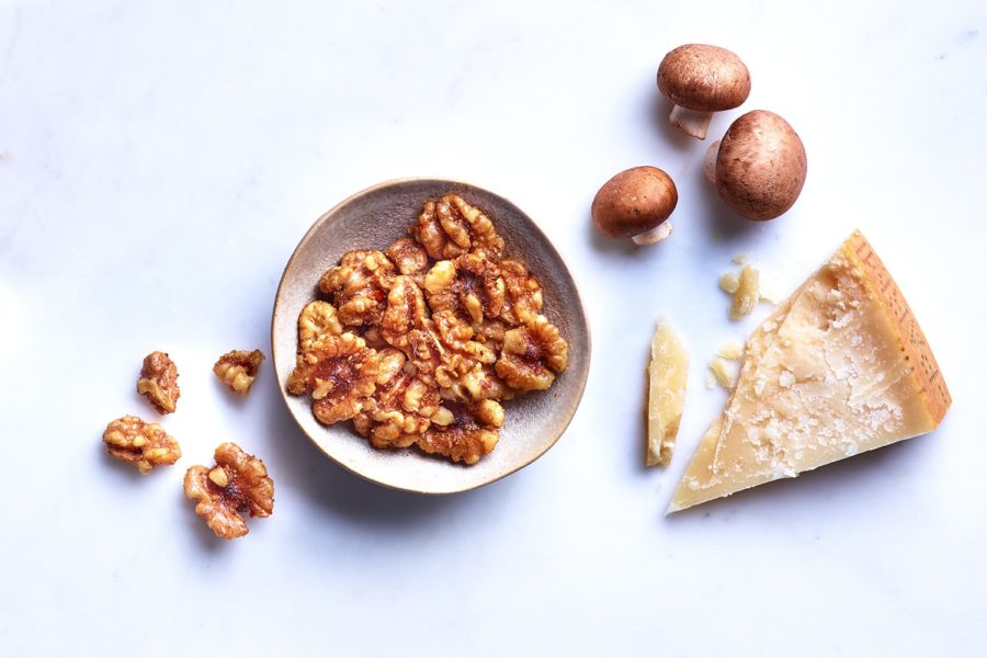 Mushroom Parmesan Walnuts