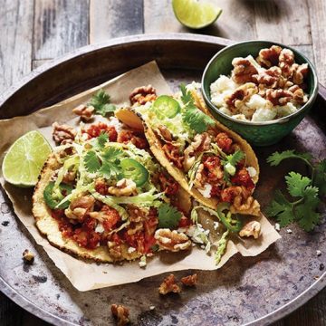 Roasted Walnut and Cauliflower Tacos