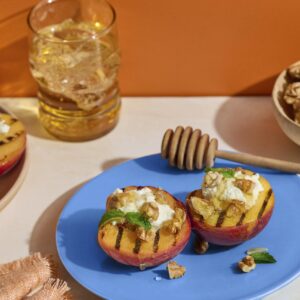 Grilled Peaches with Ricotta and Walnuts
