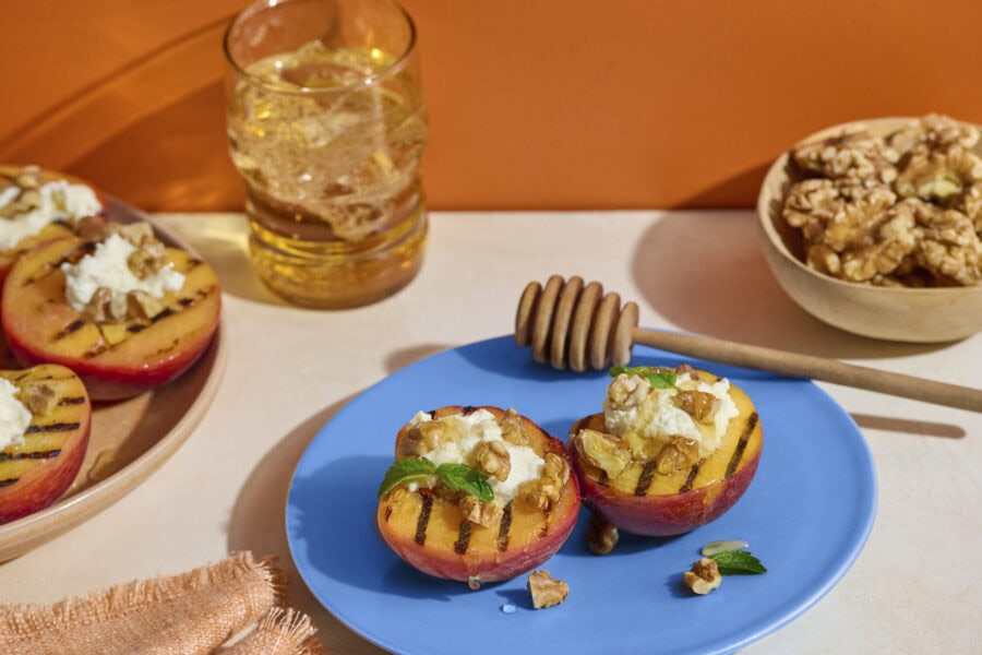 Grilled Peaches with Ricotta and Walnuts