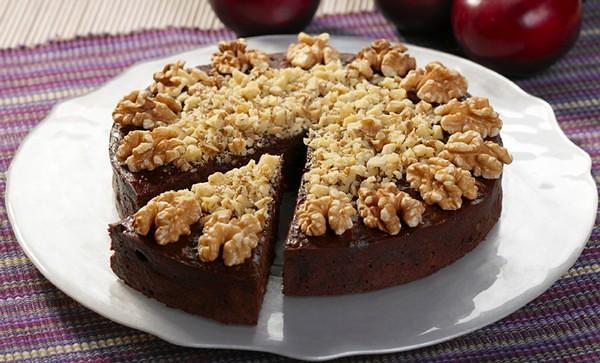 Chocolate Plum Walnut Torte