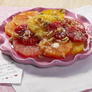 Citrus Salad with Honey Walnut Ginger Syrup