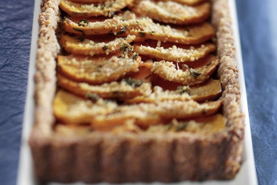 Sweet Potato Tart with Walnut Crust