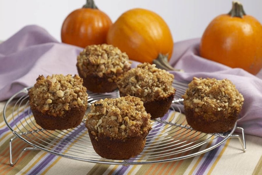 Pumpkin Walnut Bran Muffins