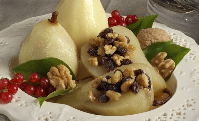 Baked Walnut-Stuffed Pears