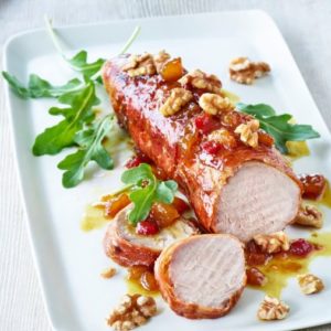 Prosciutto Wrapped Pork with Walnuts