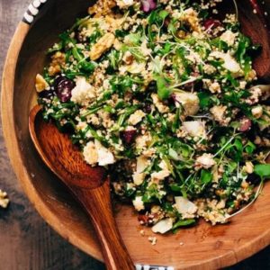 Spring Mediterranean Couscous Salad with Sun-Dried Tomato Vinaigrette
