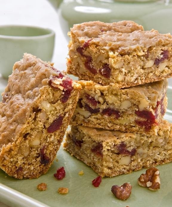 Oatmeal, Walnut, Cranberry Bars California Walnuts
