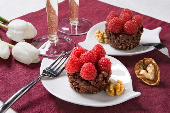 Walnut Raspberry Chocolate Tartlets