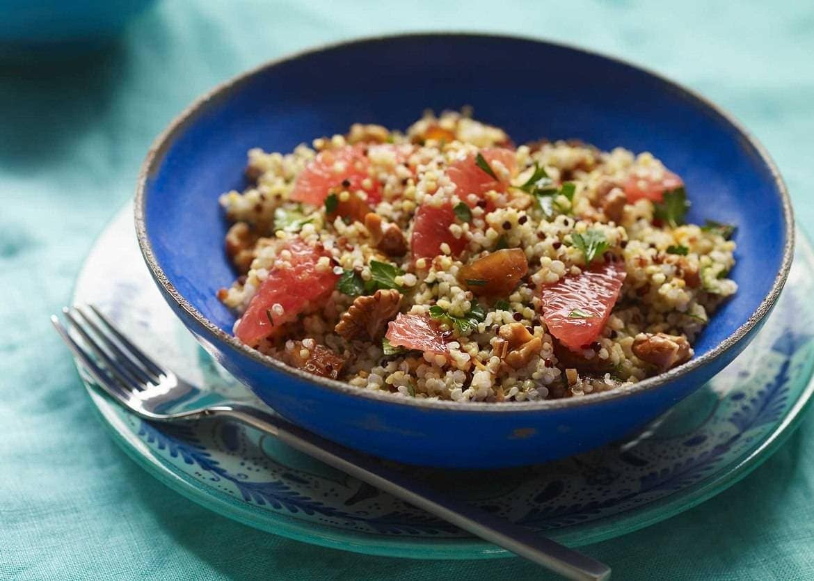 Grain Salad with Toasted Walnuts, Dates and Grapefruit
