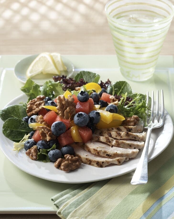 Blueberry, Watermelon and Walnut Salad California Walnuts