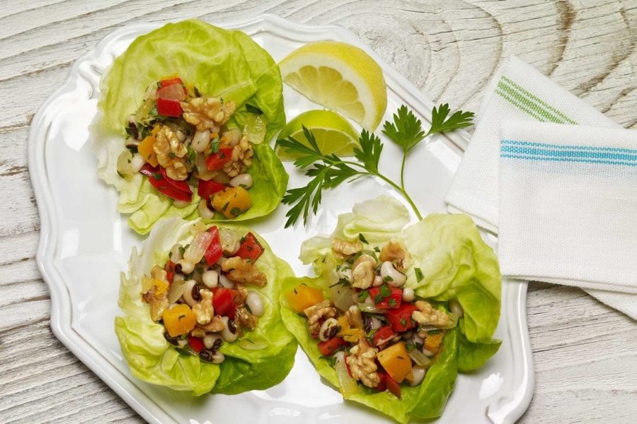 Black-Eyed Peas & Walnut Lettuce Wraps