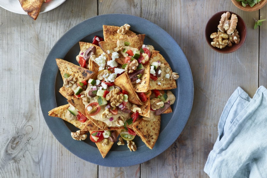 Mediterranean Walnut Nachos