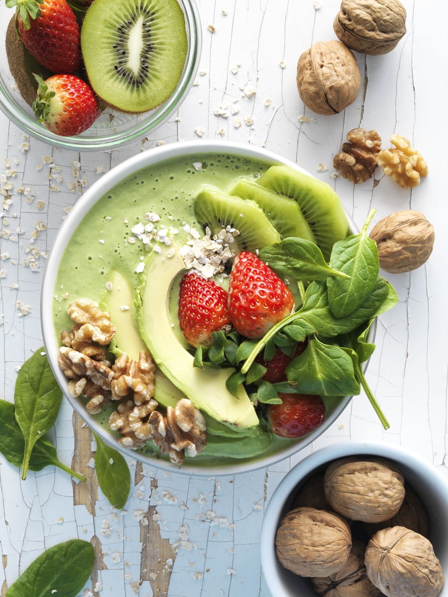 Walnut, Avocado and Fruit Smoothie Bowl California Walnuts
