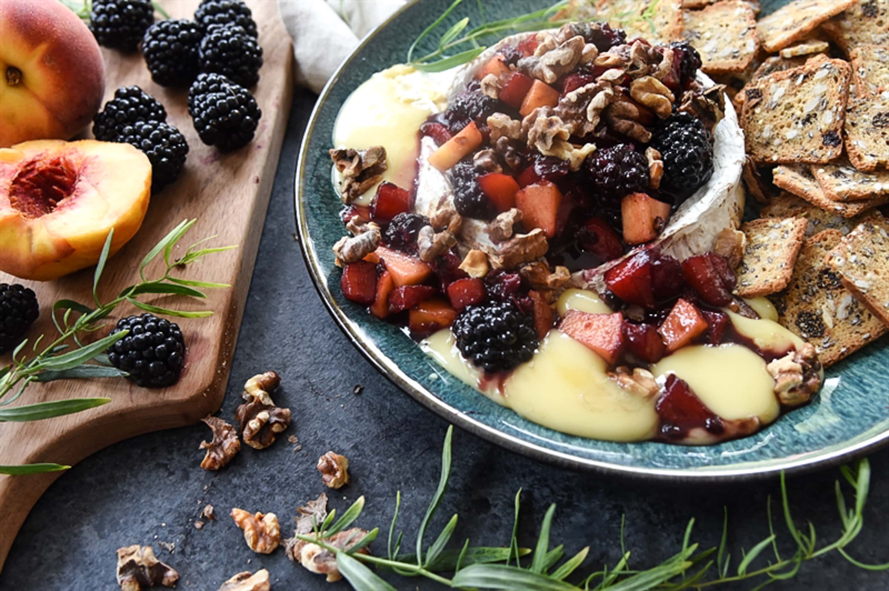 Baked Brie Recipe with Fruit and Walnuts