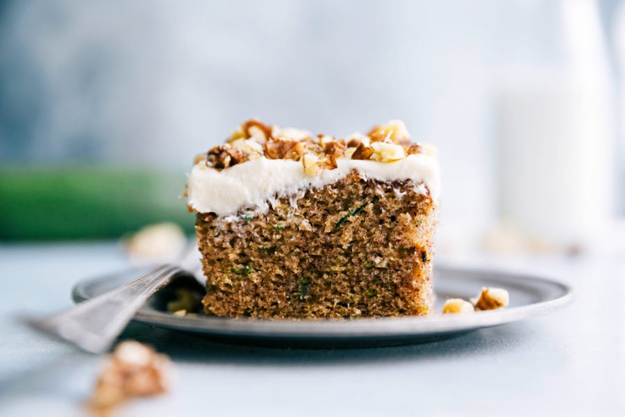 Cinnamon Zucchini Walnut Cake with Cream Cheese Frosting