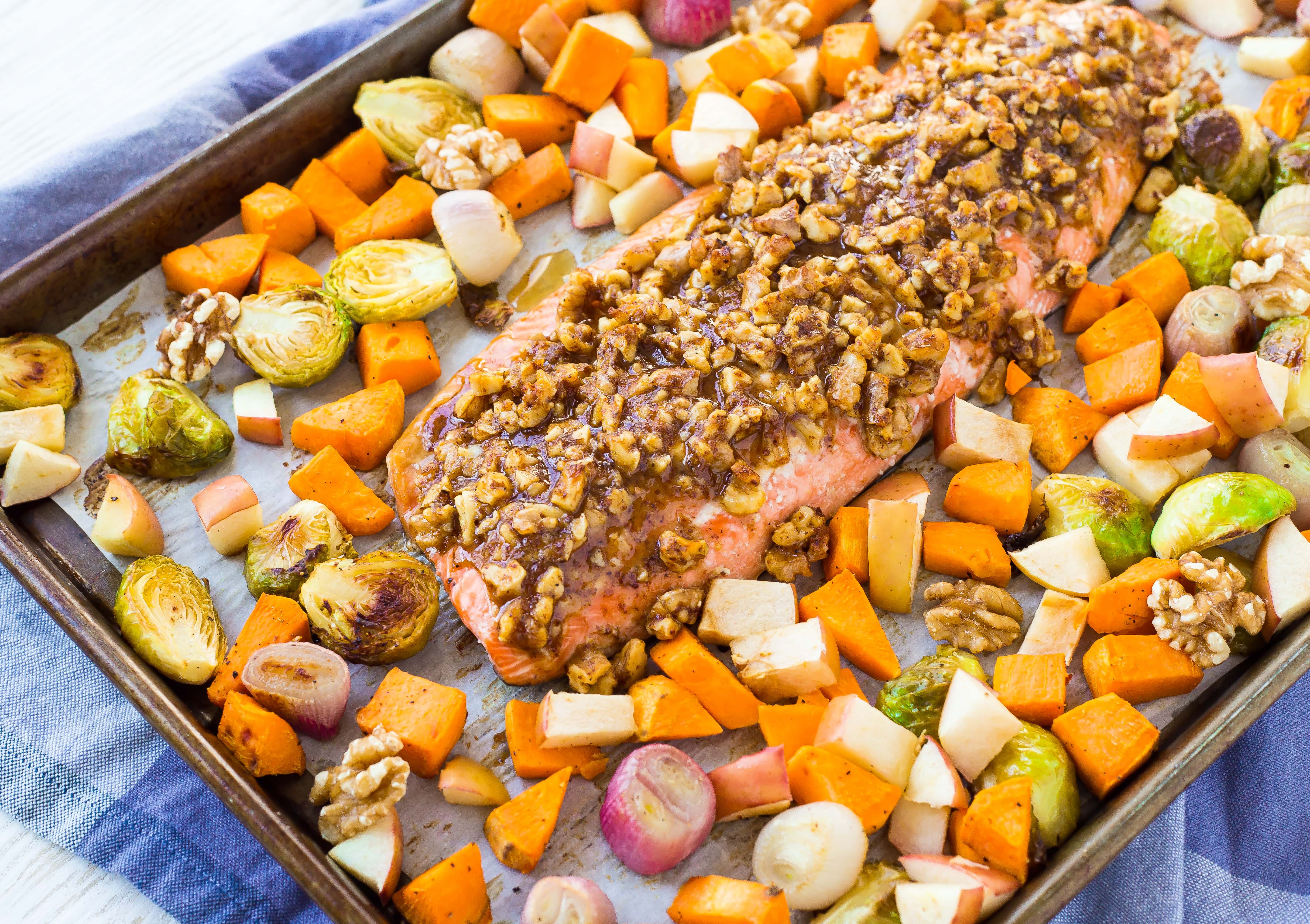 Walnut Crusted Salmon Sheet Pan Dinner California Walnuts