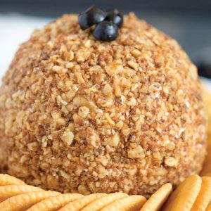 Olive Cheese Ball with Parmesan Toasted Walnuts