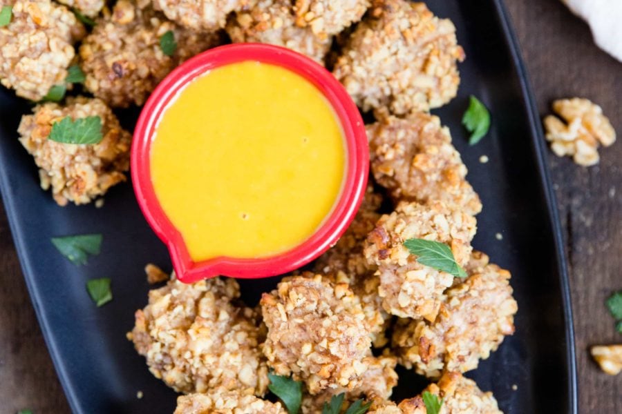 Walnut Crusted Baked Chicken Nuggets