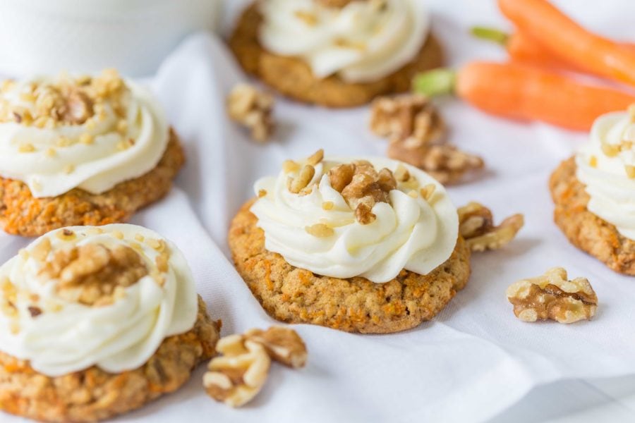 carrot cake cookies with walnuts