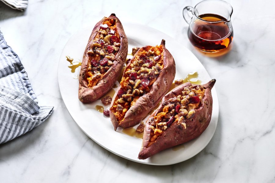 Stuffed Sweet Potatoes Walnuts Cranberries Brown Sugar