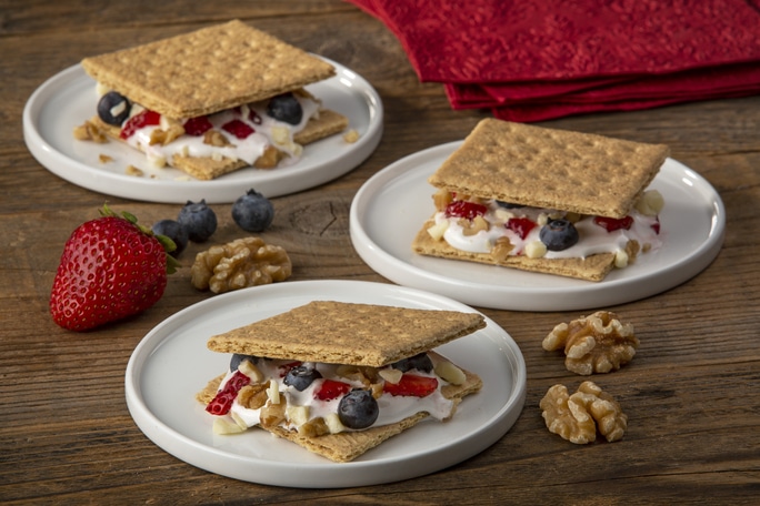 Red, White and Blueberry S'mores