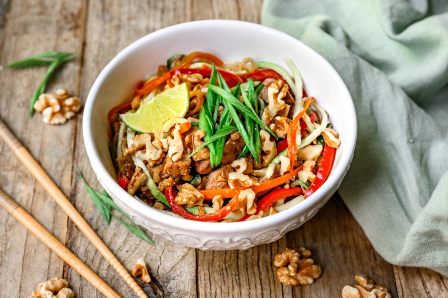 Pork walnut teriyaki bowl hero