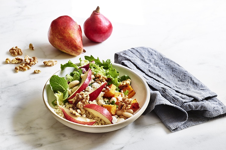 Butternut Squash Quinoa Pear and Walnut Bowl