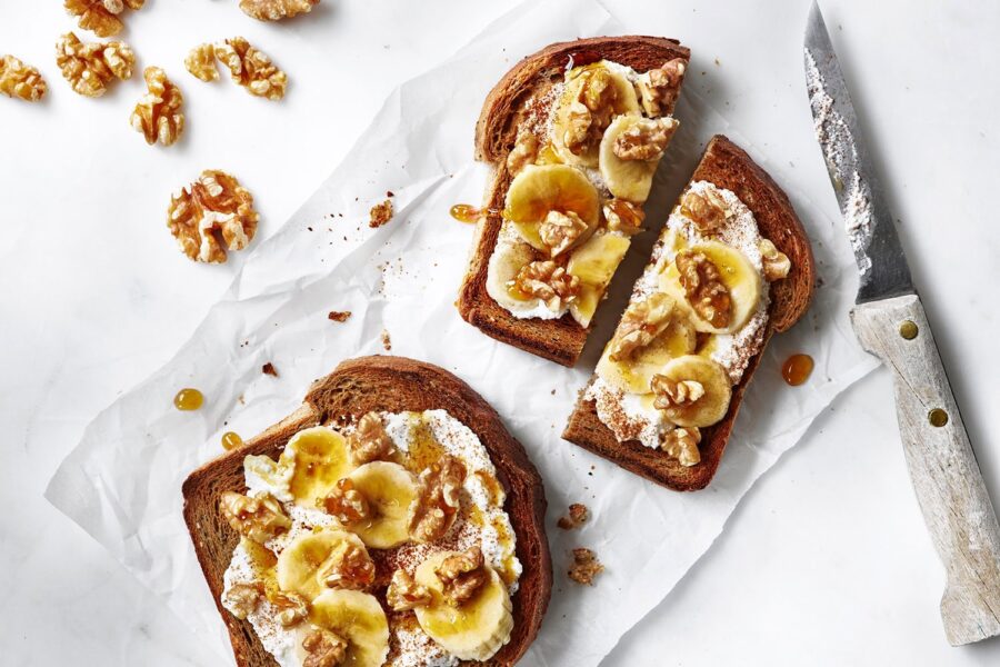 Ricotta Banana Walnut and Honey Toast