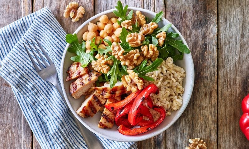 Thai Walnut BBQ Chicken Bowl