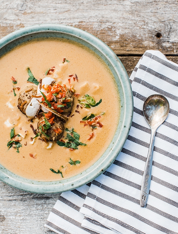 Pork Walnut Meatballs in Coconut Walnut Soup