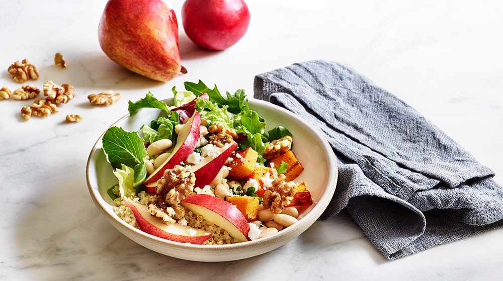 Walnut Quinoa Pears Butternut Squash Bowl