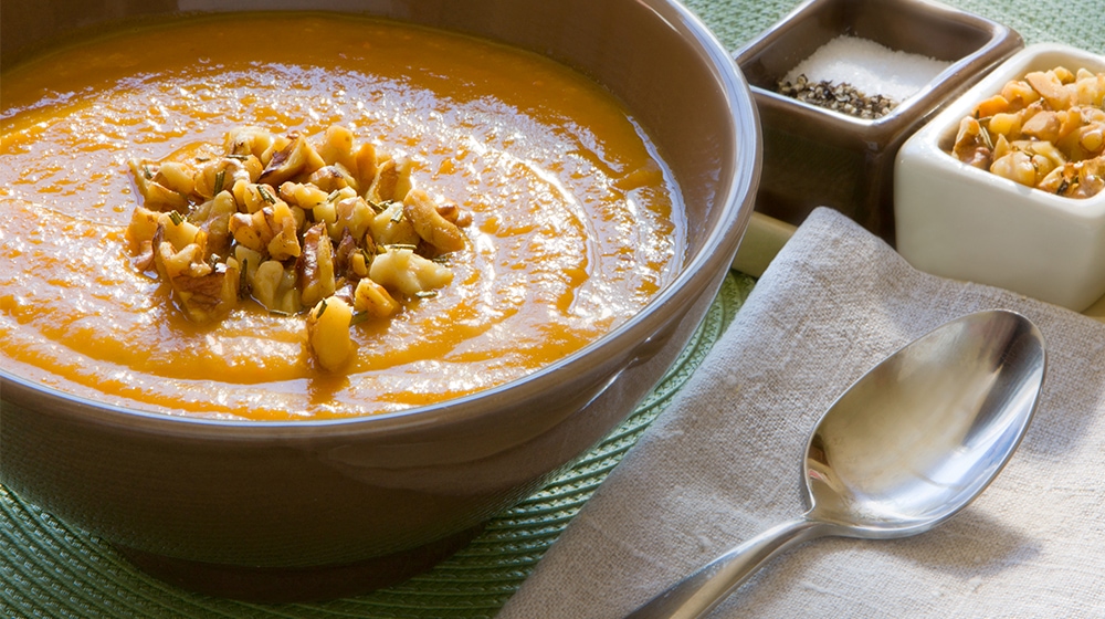 Roasted Root Vegetable Soup with Rosemary