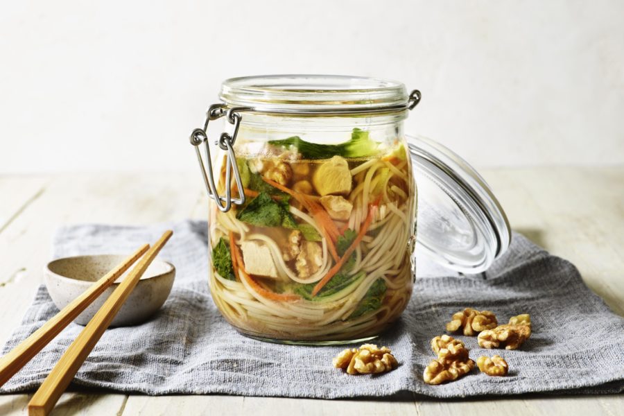 Asian Walnut Chicken Veggie Noodle Jar