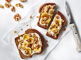 Ricotta Banana Walnut Toast