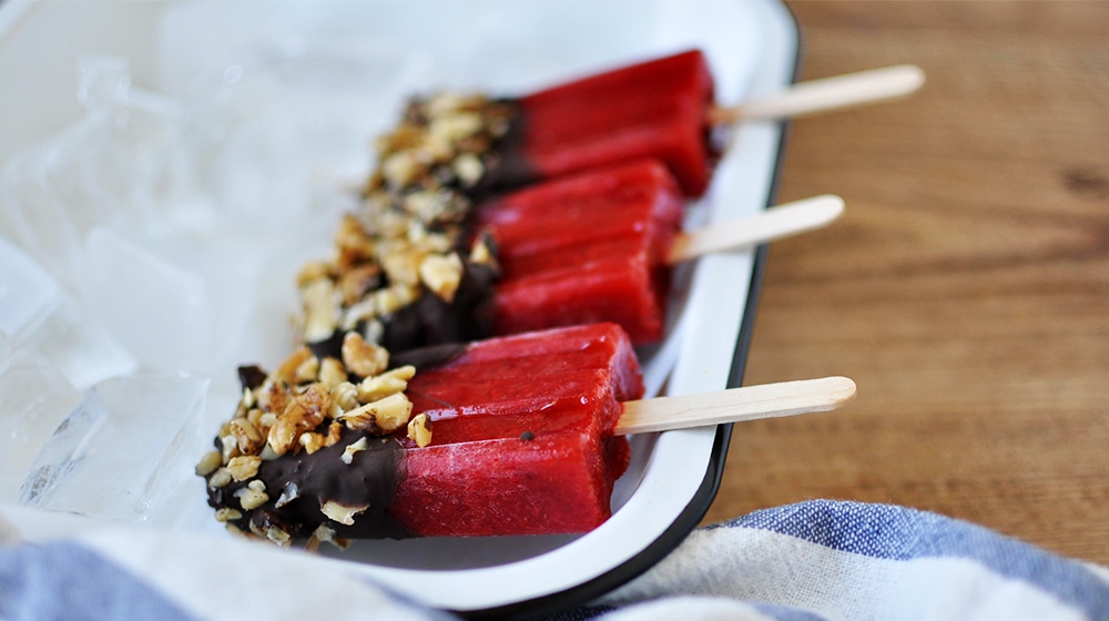 Chocolate Walnut Strawberry Popsicle