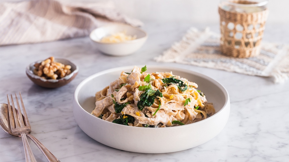 Lemon Walnut Pasta Alfredo