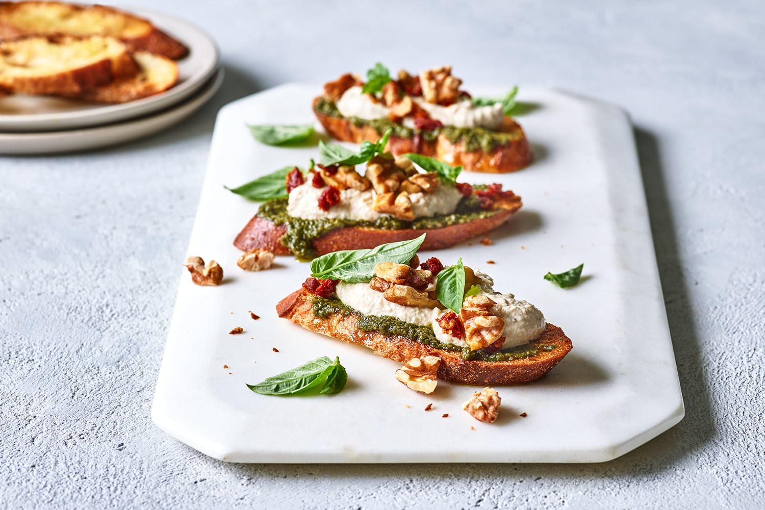 Crostini with Walnut Parmesan Cream California Walnuts
