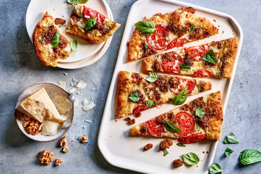 Pizza with Plant Based Walnut Crumble