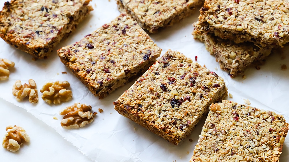 Walnut Cranberry Granola Bars