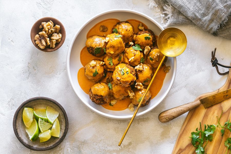 Coconut Curry Lentil Walnut Meatballs