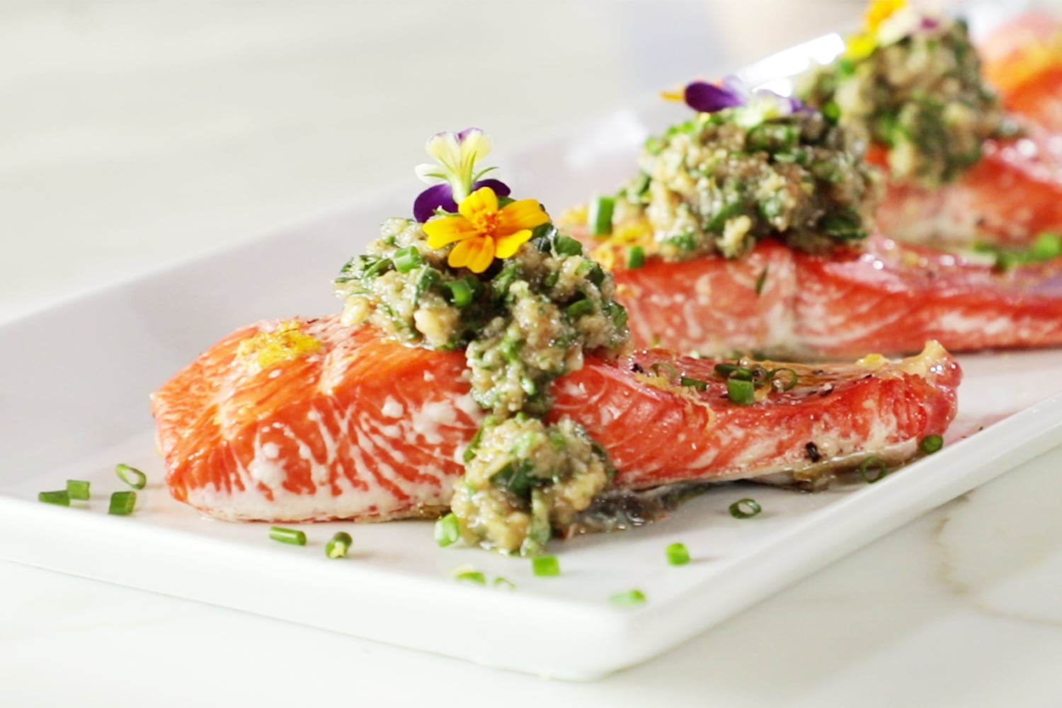 Oven Roasted Salmon with Walnut Sauce California Walnuts
