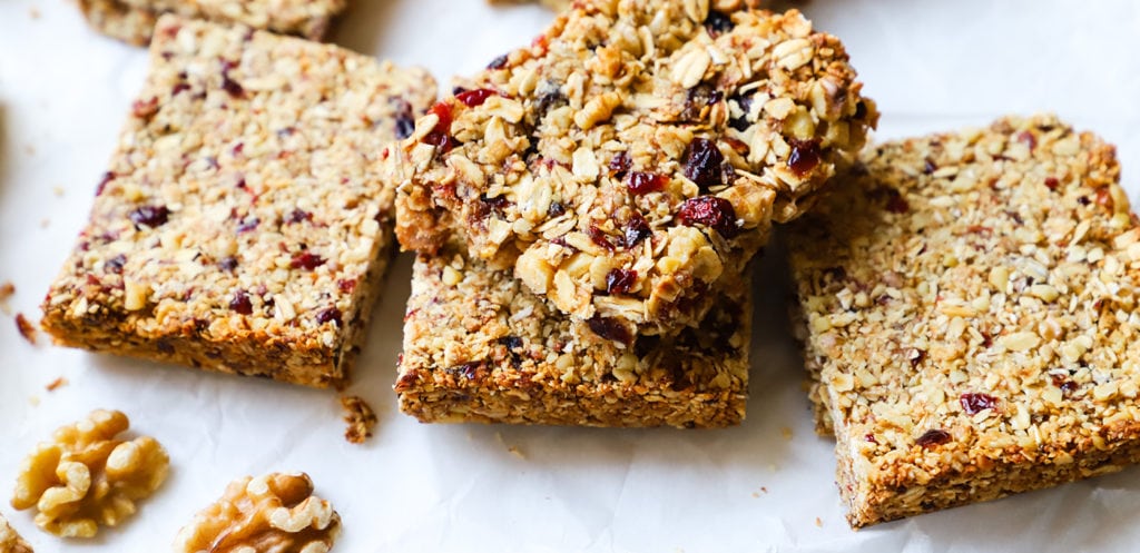 Walnut Cranberry Granola Bars