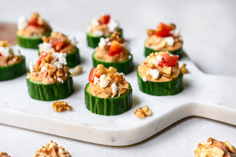 Greek Cucumber Walnut Bites