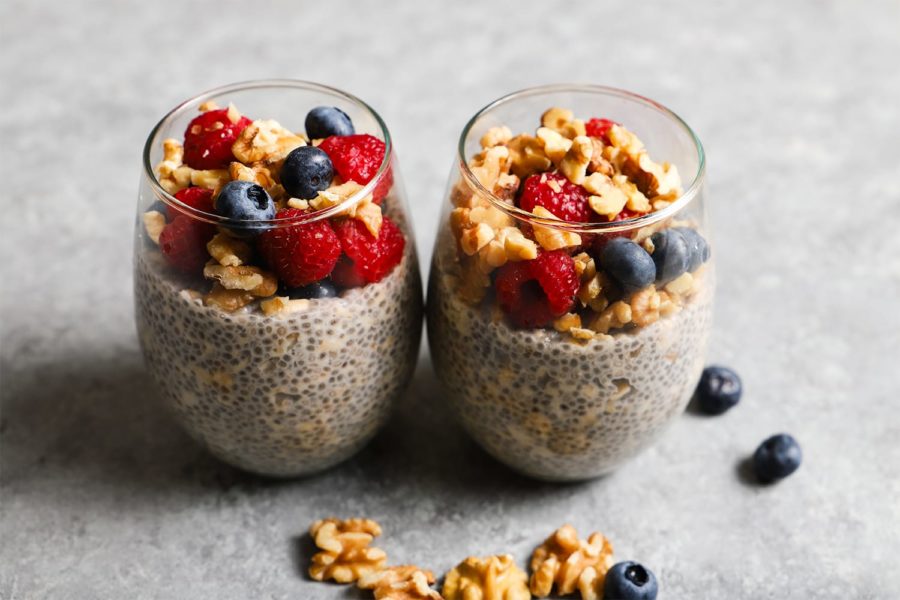 Overnight Oats Chia Seed Pudding with California walnuts