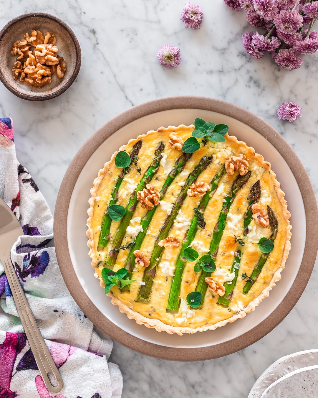 Asparagus, Goat Cheese and Walnut Tart California Walnuts