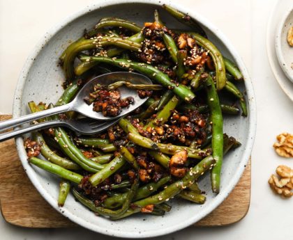 Sichuan Green Beans with Walnuts