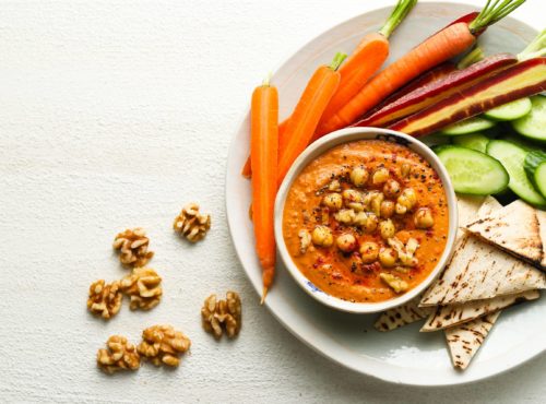 Roasted Red Pepper and Walnut Hummus