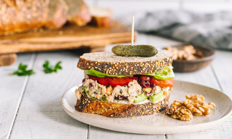 Chickpea and Walnut Salad Sandwich