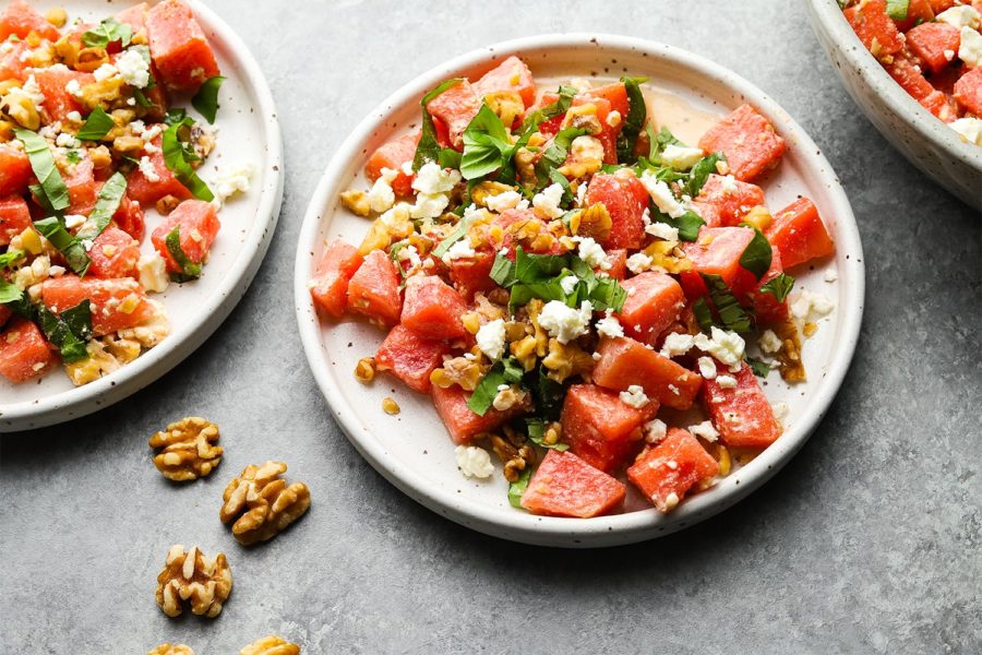 Watermelon Feta Walnut Salad